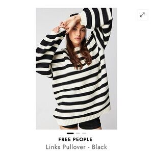 Free People Striped Black and White Sweater